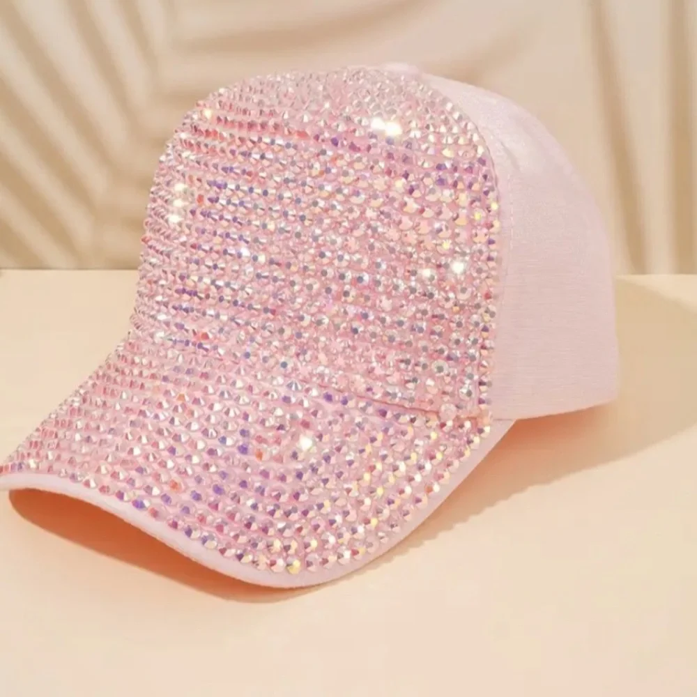 Pink Rhinestone Bling Cap - Picture 3 of 3